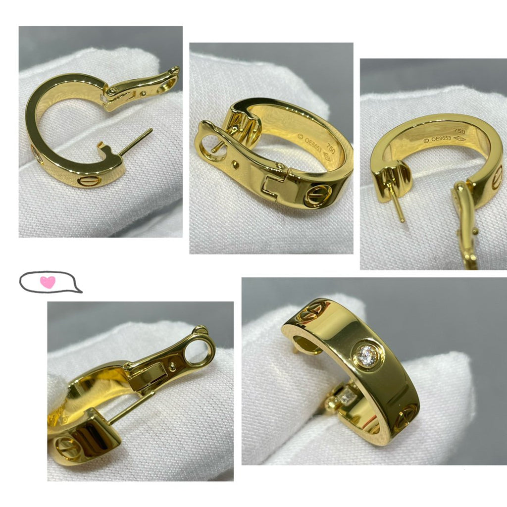 CARTIER LOVE 5.5MM 1 DIAMOND EARRINGS