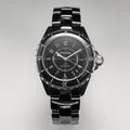 CHANEL J12 Date Automatic Black Ceramic White Numerals Black Dial White Steel Hands