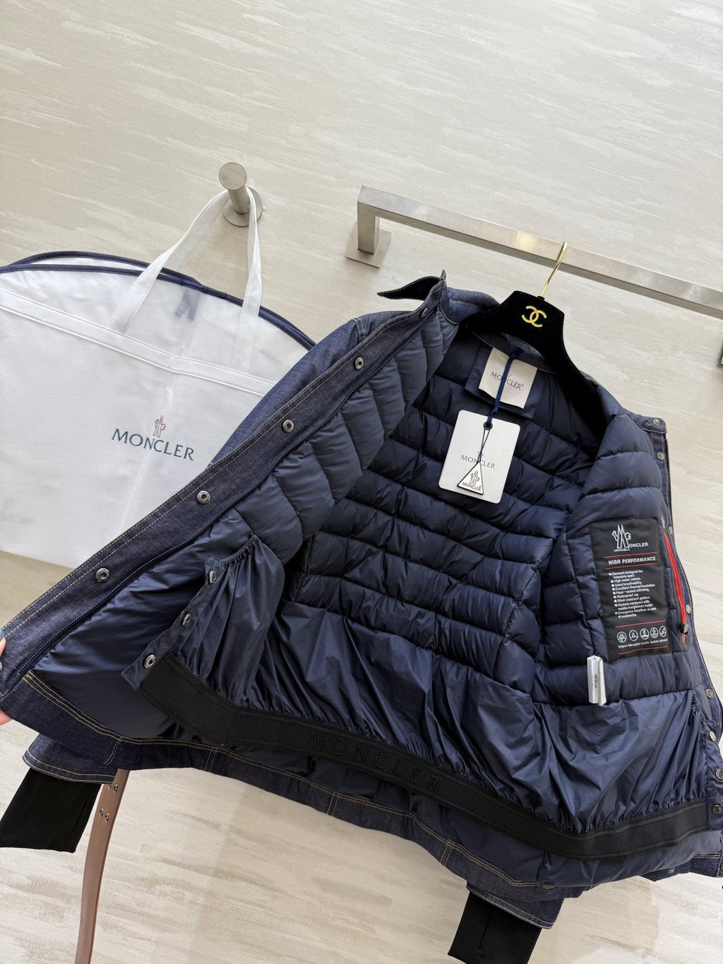 MONCLER 25S DENIM DOWN JACKET 344